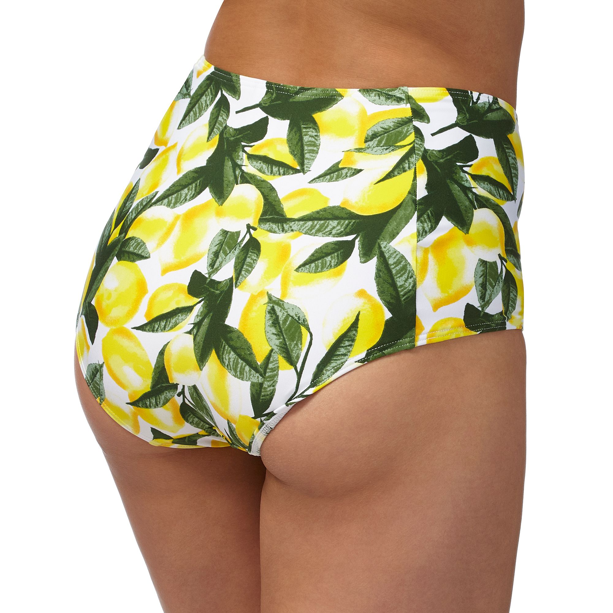 Dd+ Womens Yellow Lemon Print High Waisted Bikini Bottoms eBay