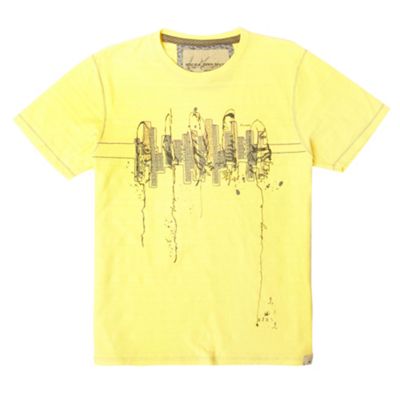 Rocha.John Rocha Yellow feather print t-shirt