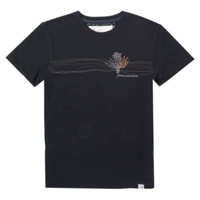 Blue thistle embroidered t-shirt