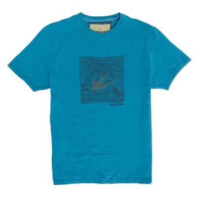 Turquoise embroidered bird t-shirt