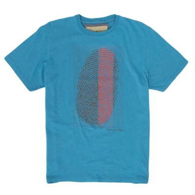 Turquoise finger print t-shirt