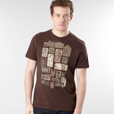 Brown Planes printed t-shirt