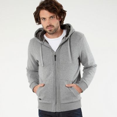 Light grey fleece lined hoodie