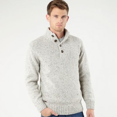 Light grey button neck jumper