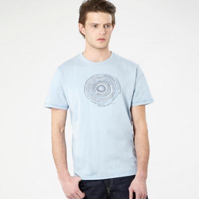 Pale blue embroidered circle t-shirt