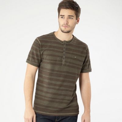 Brown jacquard stripe t-shirt