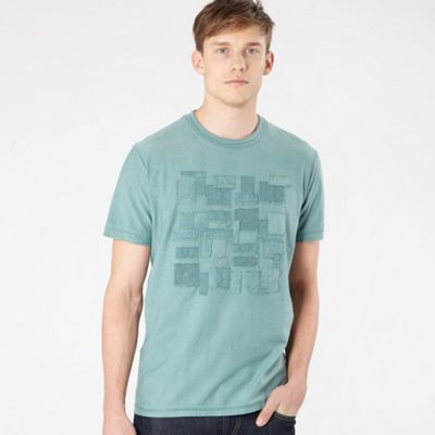 Rocha.John Rocha Green stitched squares t-shirt