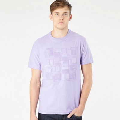 Lilac squares applique t-shirt