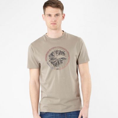 Taupe embroidered bacteria t-shirt