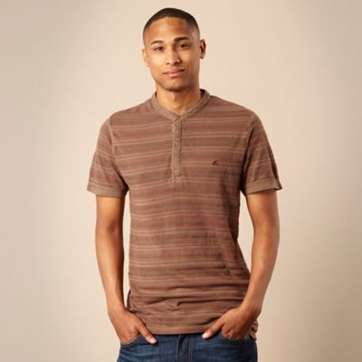 Rocha.John Rocha Brown textured striped t-shirt