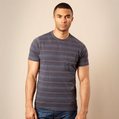 Rocha.John Rocha Navy textured striped t-shirt