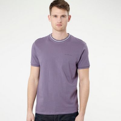 Light purple plain crew neck t-shirt