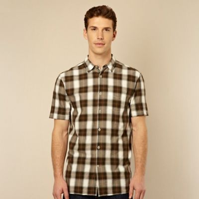 Designer dark green diamond checked shirt                                                                                       