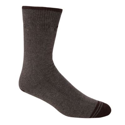 Pack of two brown cushioned heel and toe casual thermal socks