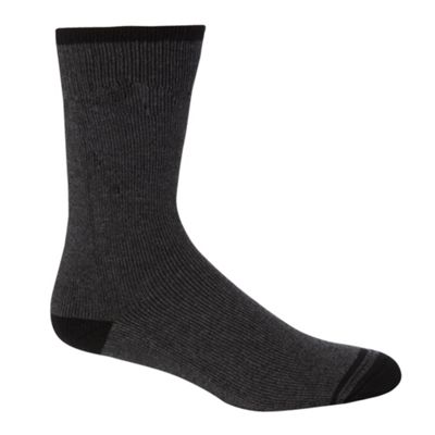 Pack of two grey cushioned heel and toe thermal casual socks