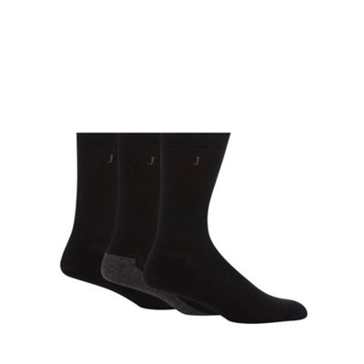 Pack of three black cushioned sole socks