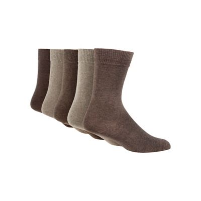 Pack of five brown socks                                                                                                        