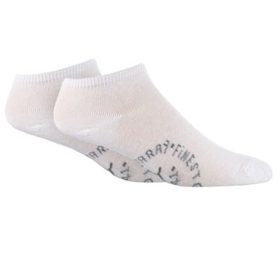 Pack of two white logo stamped trainer socks                                                                                    