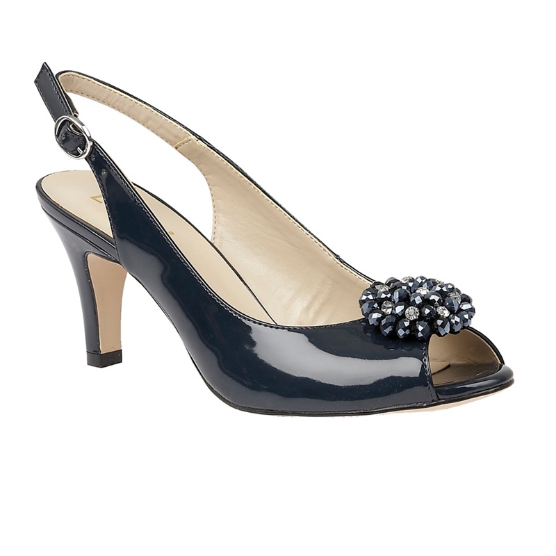 Lotus - Navy Patent 'Elodie' High Stiletto Heel Slingbacks Review