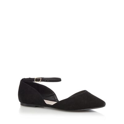flat black wide fit shoes