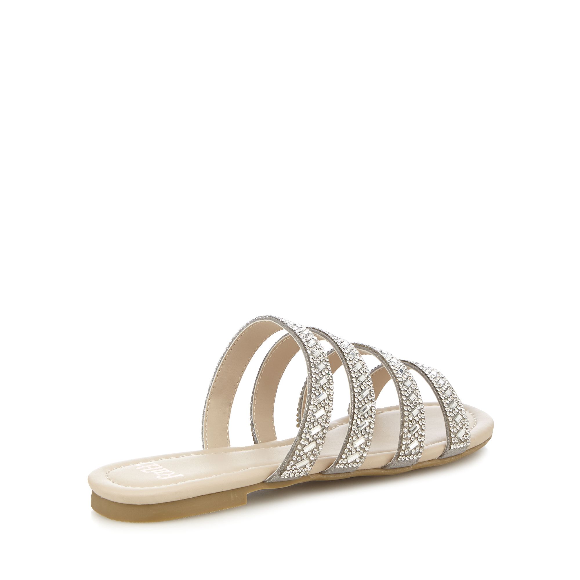 faith wide fit silver sandals