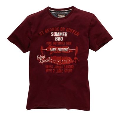 Red logo and slogan t-shirt