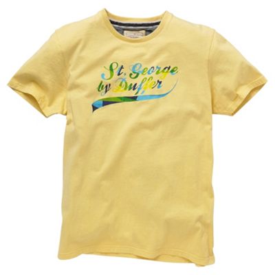 St George by Duffer Yellow logo print t-shirt