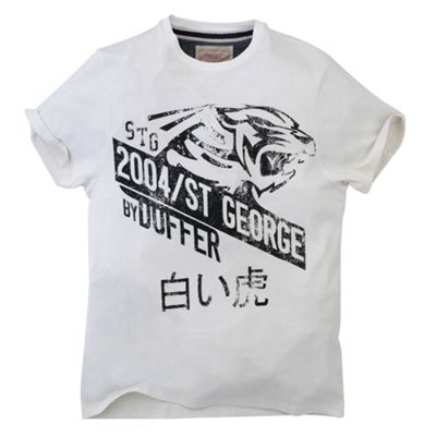 St George by Duffer Off white tiger print t-shirt