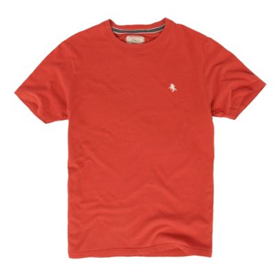 Red embroidered logo basic t-shirt
