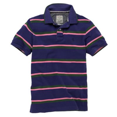 St George by Duffer Purple stripe polo t-shirt