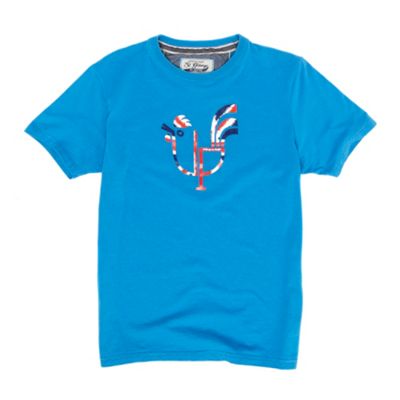 Bright blue cockerel t-shirt