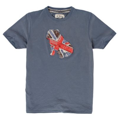 Blue Union Jack bulldog t-shirt