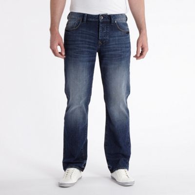 Dark blue straight leg jeans