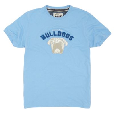 Light blue Bulldogs applique t-shirt