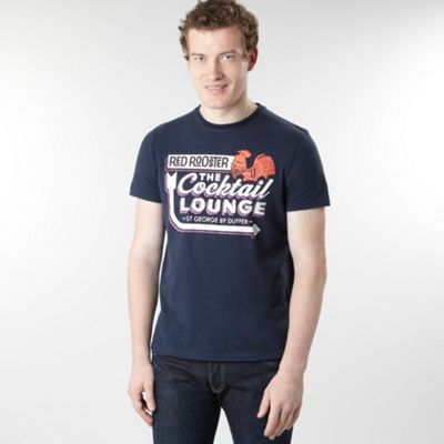 St George by Duffer Navy Rooster print t-shirt