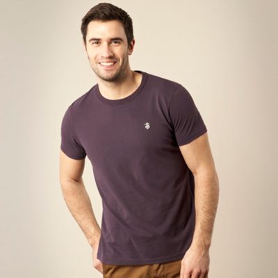 Dark purple embroidered logo t-shirt