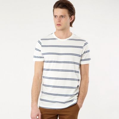 St George by Duffer Off white double stripe t-shirt