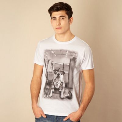 White boxing dog t-shirt