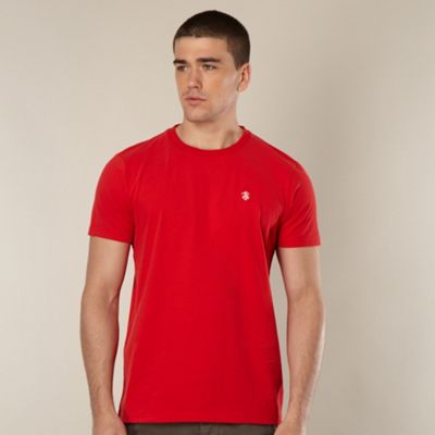 Red plain logo t-shirt