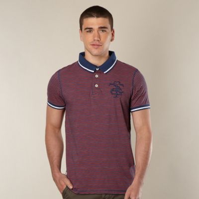 Big and tall dark blue striped polo shirt                                                                                       