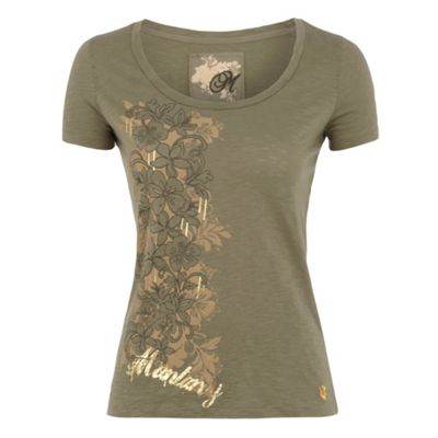 Khaki drip printed t-shirt