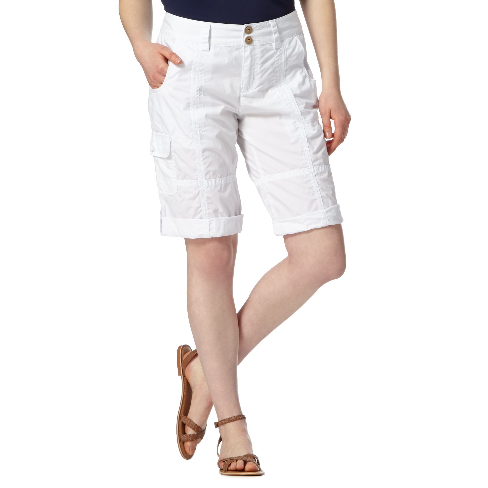 white cargo shorts womens