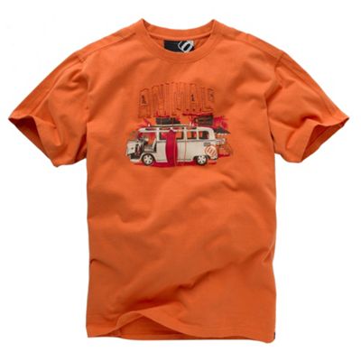Animal Orange caravan applique design t-shirt