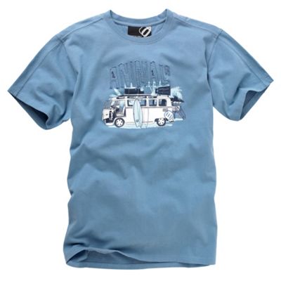 Blue caravan applique design t-shirt