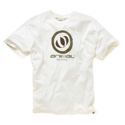 White organic leaf claw print t shirt