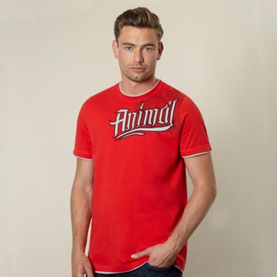 Animal Red applique logo t-shirt