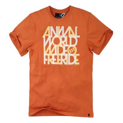 Orange slogan print t-shirt