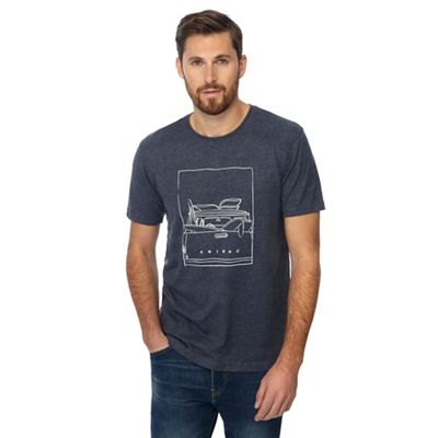 Animal Navy claw logo side print t-shirt