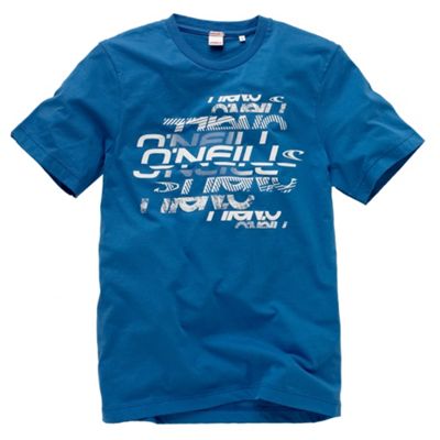 Blue broken logo t-shirt