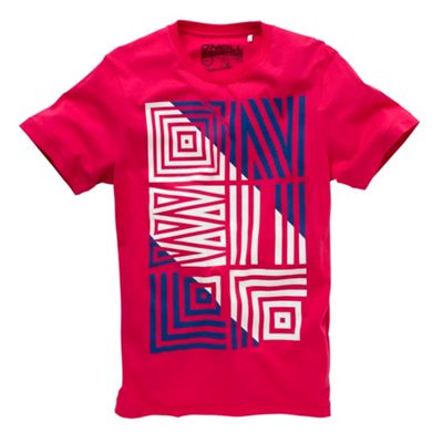 Bright pink pattern front t-shirt